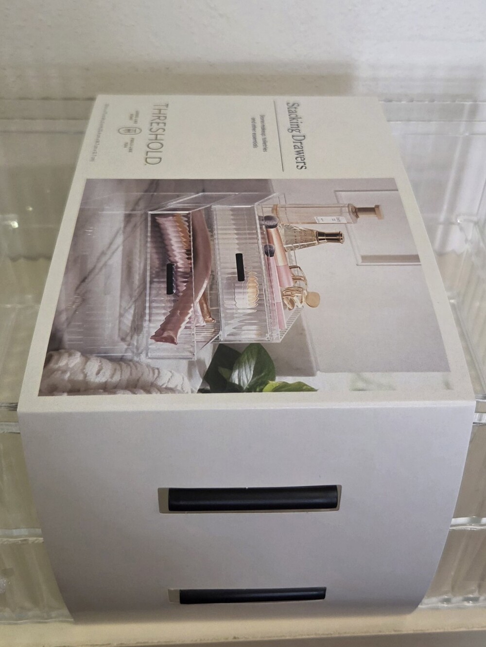 Threshold Clear Acrylic Stacking Drawers with Black Handles